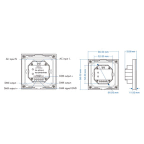 G.W.S. LED 4 Zones Dimming Remote Control (100-240V AC Input) T11-1