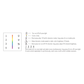 G.W.S. LED 4 Zones RGBW Remote Control (100-240VAC Input) T14-1