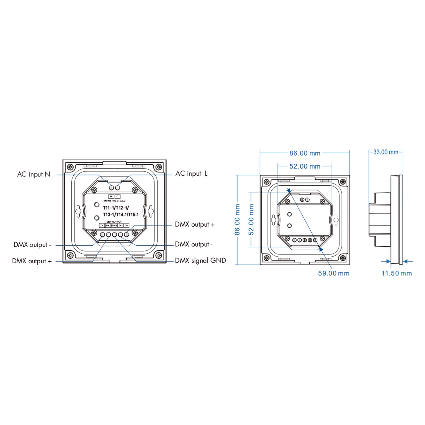 G.W.S. LED 4 Zones RGBW Remote Control (100-240VAC Input) T14-1