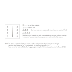 G.W.S. LED 4 Zones Touch Panel 0-10V Dimmer T18-1