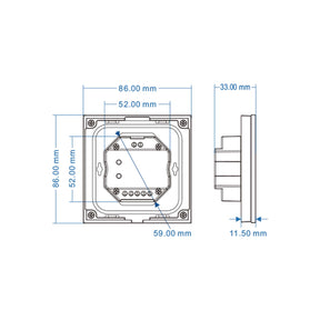 G.W.S. LED 4CH*3A 12-24VDC CV RGBW Touch Panel Controller T4-1