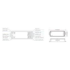 G.W.S. LED 5CH*3A 12-24V WiFi & RF 5 in 1 CV Controller WT5 (Tuya App)