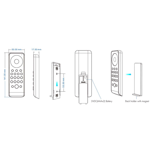 Universal 8 Zone Dimming/CCT/RGB/RGBW/RGB+CCT Remote Control 2.4GHz RF