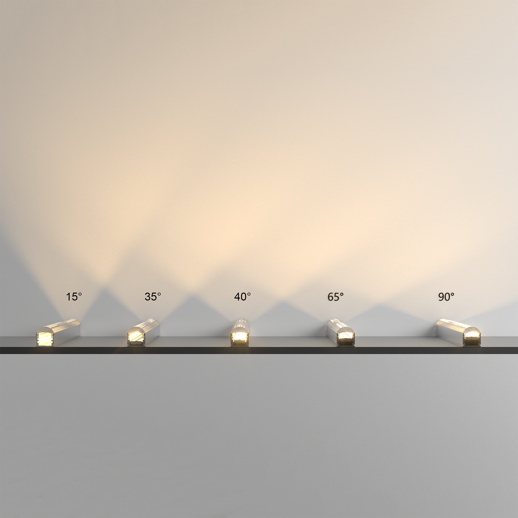 G.W.S. LED Adjustable Beam Angle Surface Mounted LED Aluminium Profile – 15° to 90° (342-M1619)