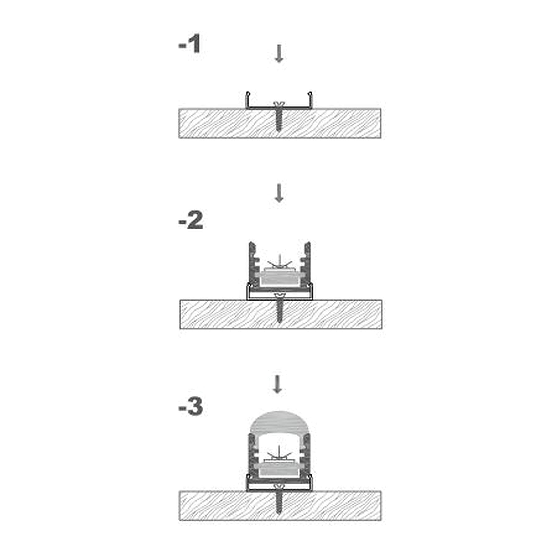 G.W.S. LED Adjustable Beam Angle Surface Mounted LED Aluminium Profile – 15° to 90° (342-M1619)