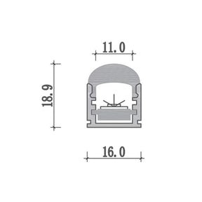 G.W.S. LED Adjustable Beam Angle Surface Mounted LED Aluminium Profile – 15° to 90° (342-M1619)