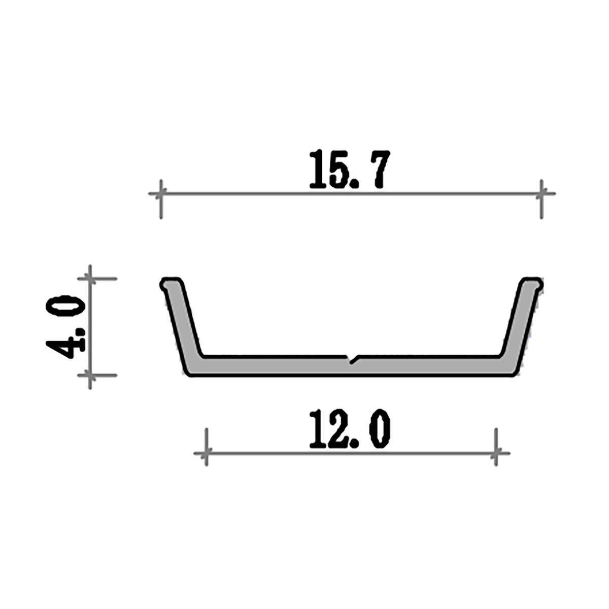 G.W.S. LED Aluminium LED Strip Mounting Tray 15.7x4mm (379-M604)