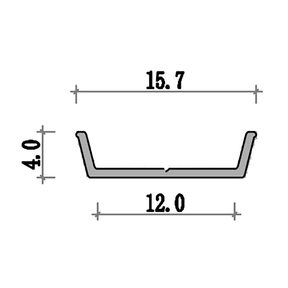 G.W.S. LED Aluminium LED Strip Mounting Tray 15.7x4mm (379-M604)
