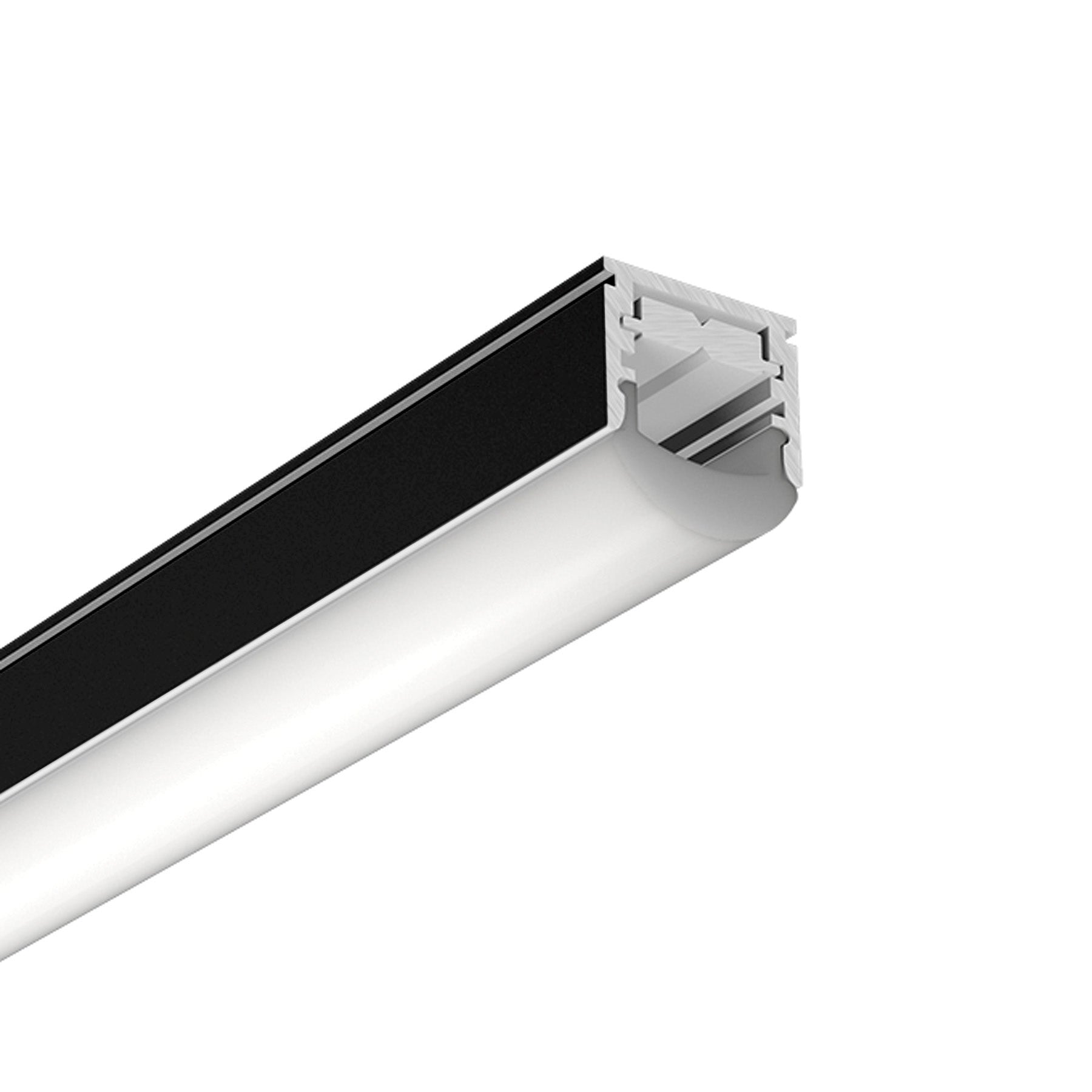 G.W.S. LED Black / 1M / 1 Adjustable Beam Angle Surface Mounted LED Aluminium Profile – 15° to 90° (342-M1619)