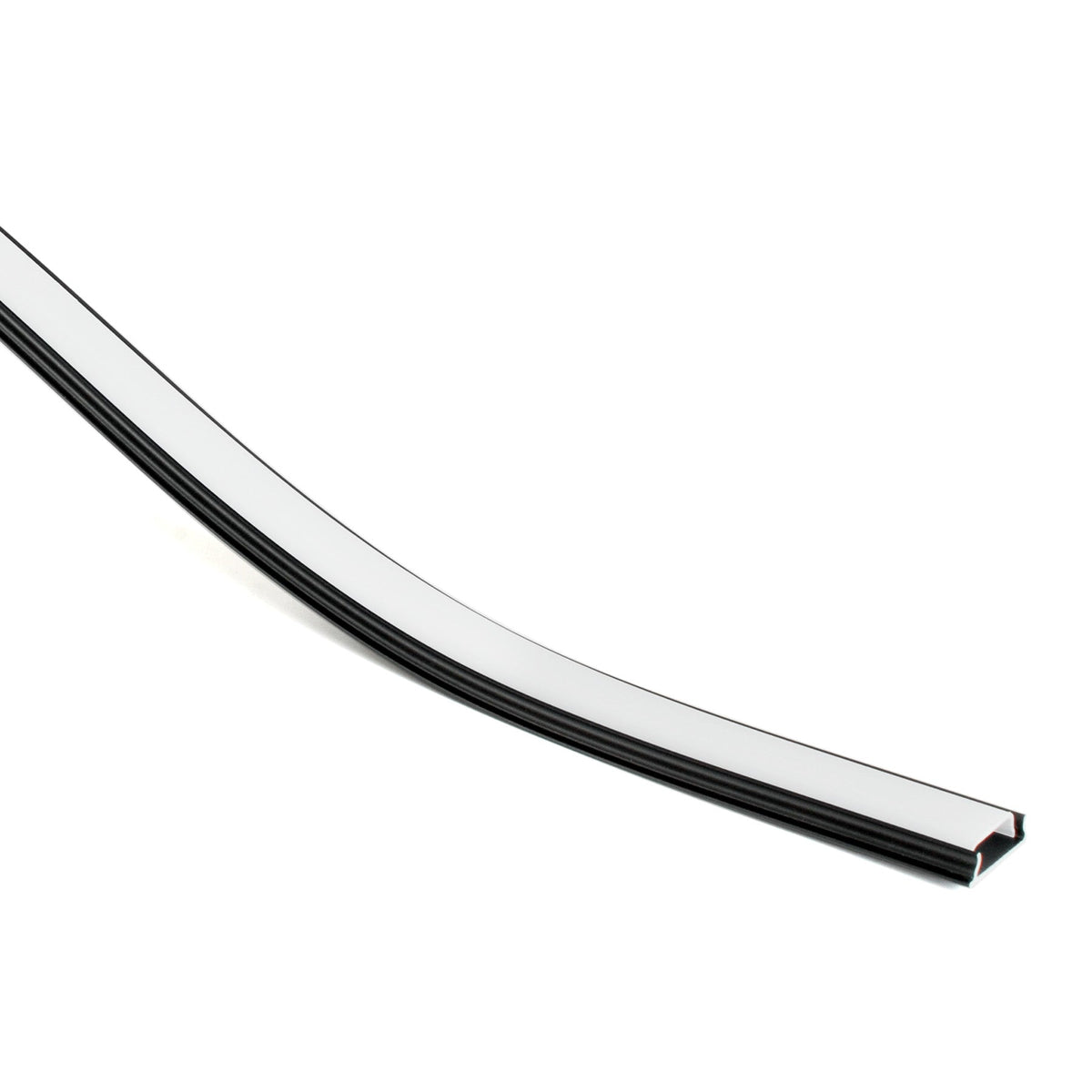 G.W.S. LED Black / 1M / 1 Bendable Surface Mounted LED Aluminium Profile 18x5mm (552)