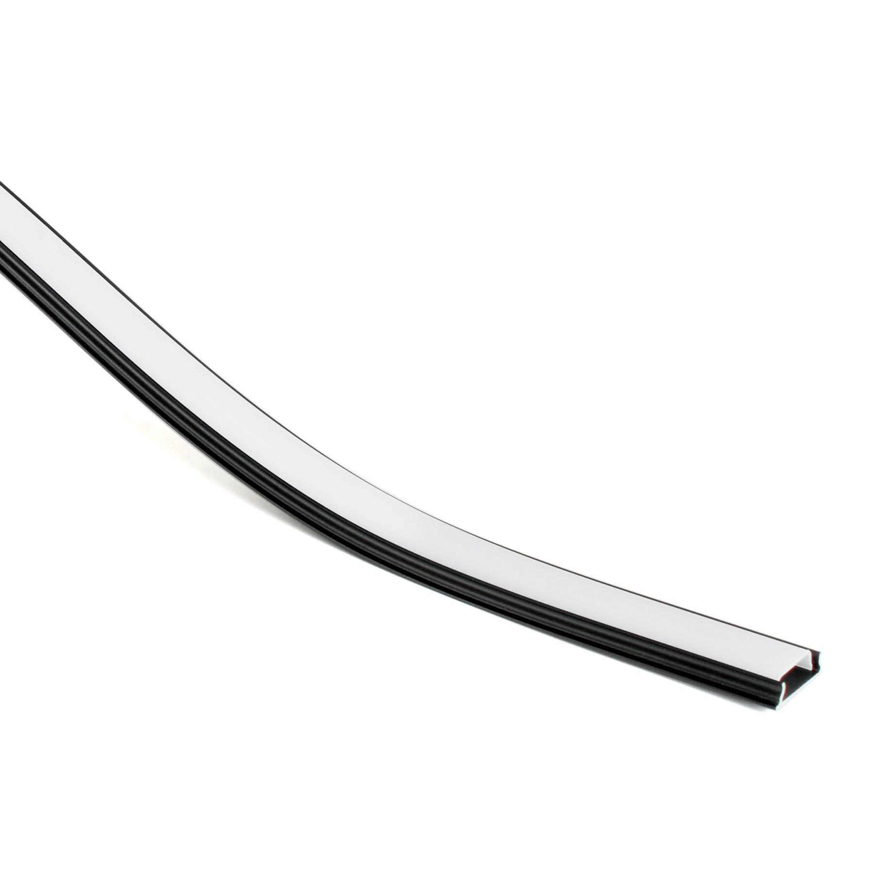 G.W.S. LED Black / 1M / 1 Bendable Surface Mounted LED Aluminium Profile 18x5mm (552)