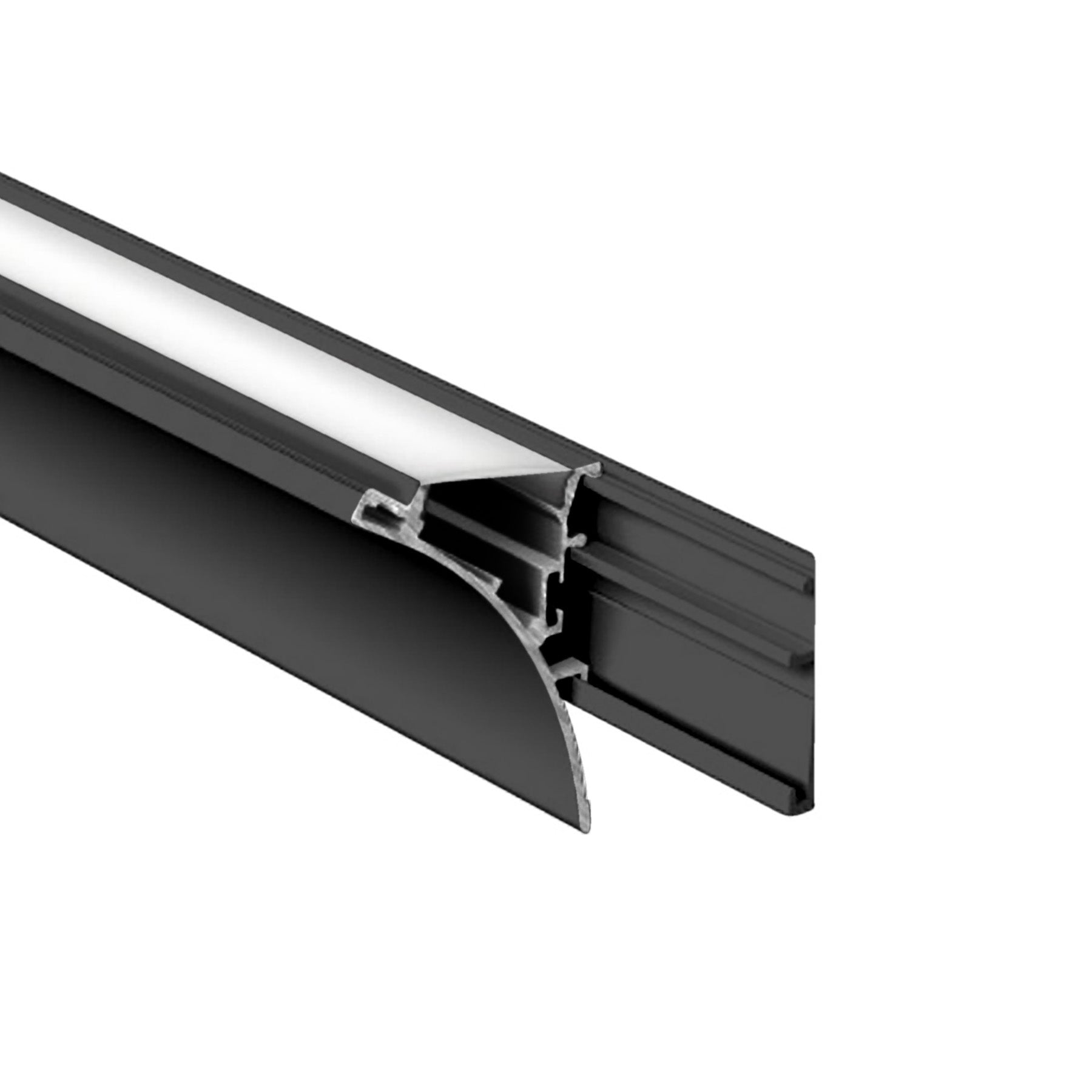 G.W.S. LED Black / 1M / 1 Coving LED Aluminium Profile 36.7x49.5mm (232-M5036)