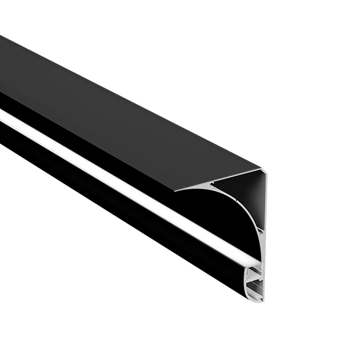 G.W.S. LED Black / 1M / 1 Coving & Skirting LED Aluminium Profile 60x80mm (294-C6080)