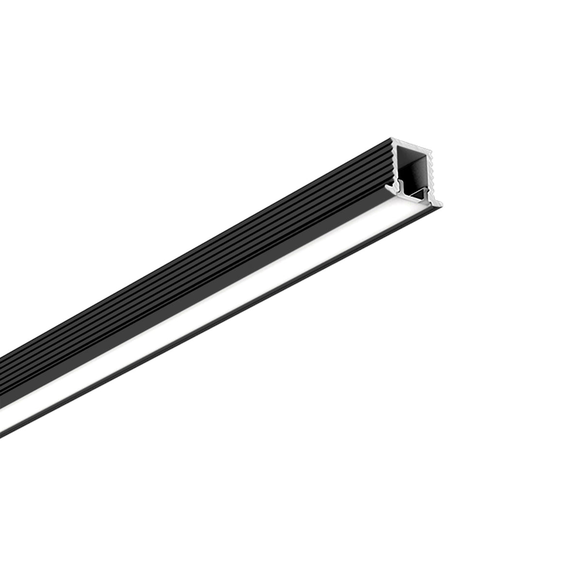 G.W.S. LED Black / 1M / 1 Recessed LED Aluminium Profile 10.9x9.1mm (249-Y1010)