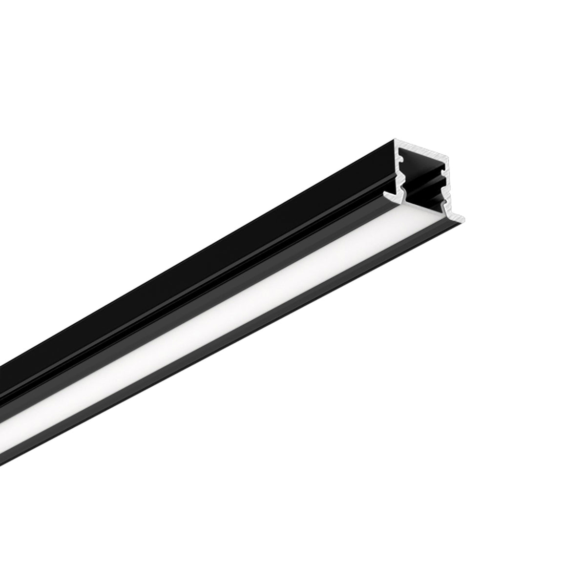 G.W.S. LED Black / 1M / 1 Recessed LED Aluminium Profile 14.8x9.9mm (516-Y1510)