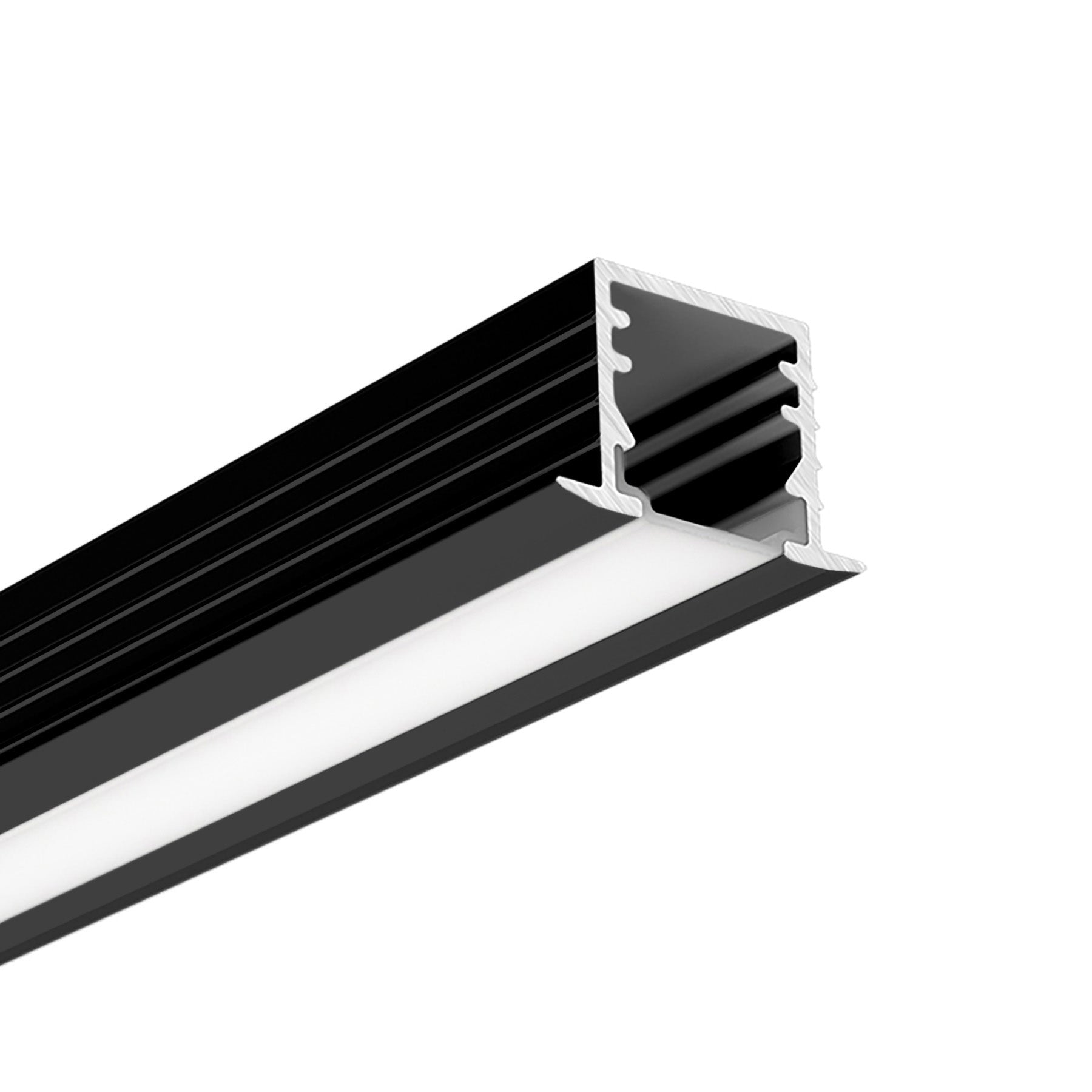 G.W.S. LED Black / 1M / 1 Recessed LED Aluminium Profile 17.4x11.7mm (176-Y1712)
