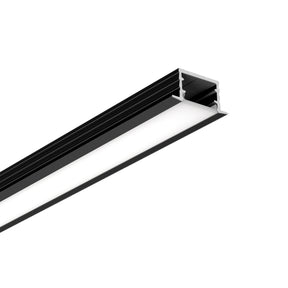 G.W.S. LED Black / 1M / 1 Recessed LED Aluminium Profile 20.7x10mm (337-Y2110)