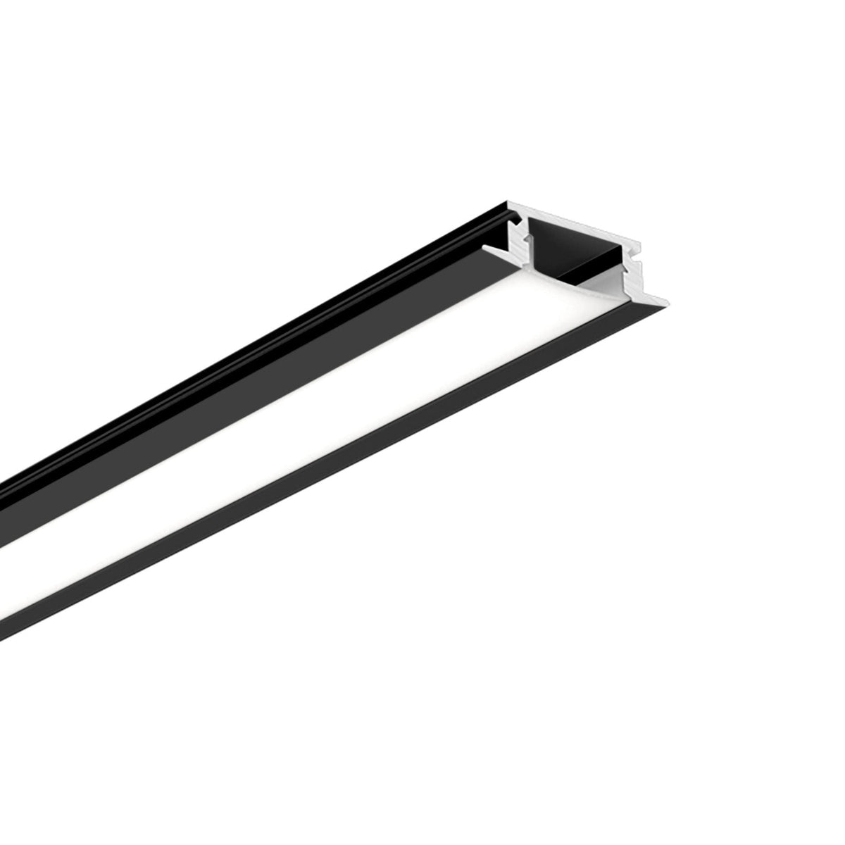 G.W.S. LED Black / 1M / 1 Recessed LED Aluminium Profile 24.15x7.5mm (014-Y2407)