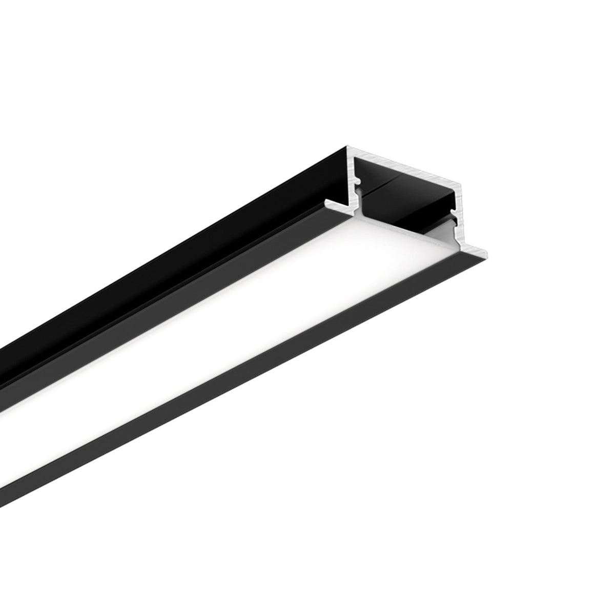 G.W.S. LED Black / 1M / 1 Recessed LED Aluminium Profile 28x10mm (335-Y2810)