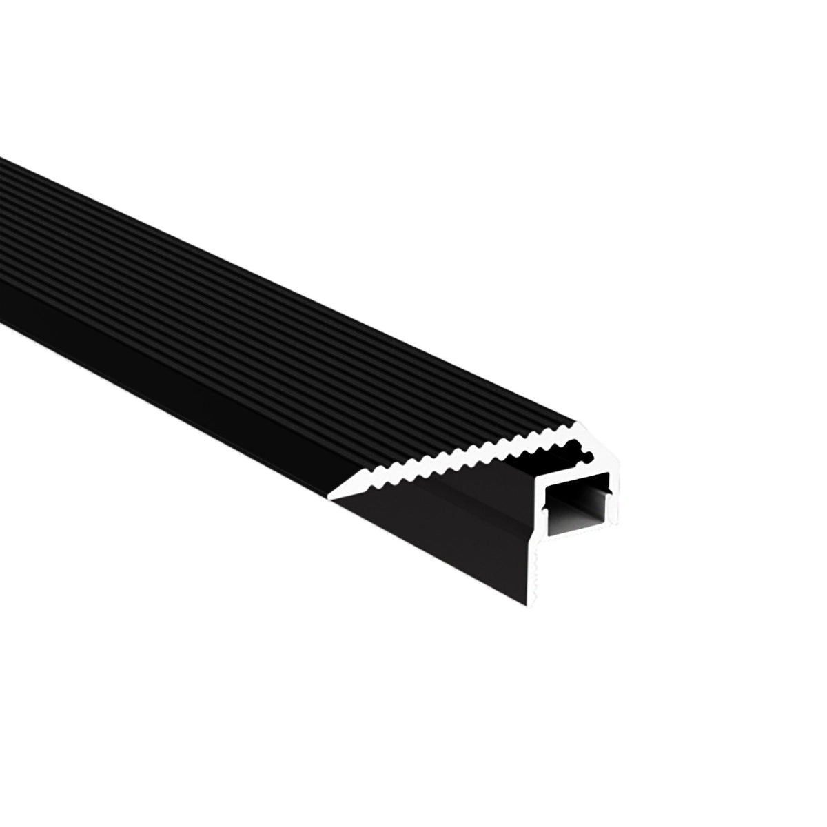 G.W.S. LED Black / 1M / 1 Stair Nosing LED Aluminium Profile 41.8x22.4mm (2007)