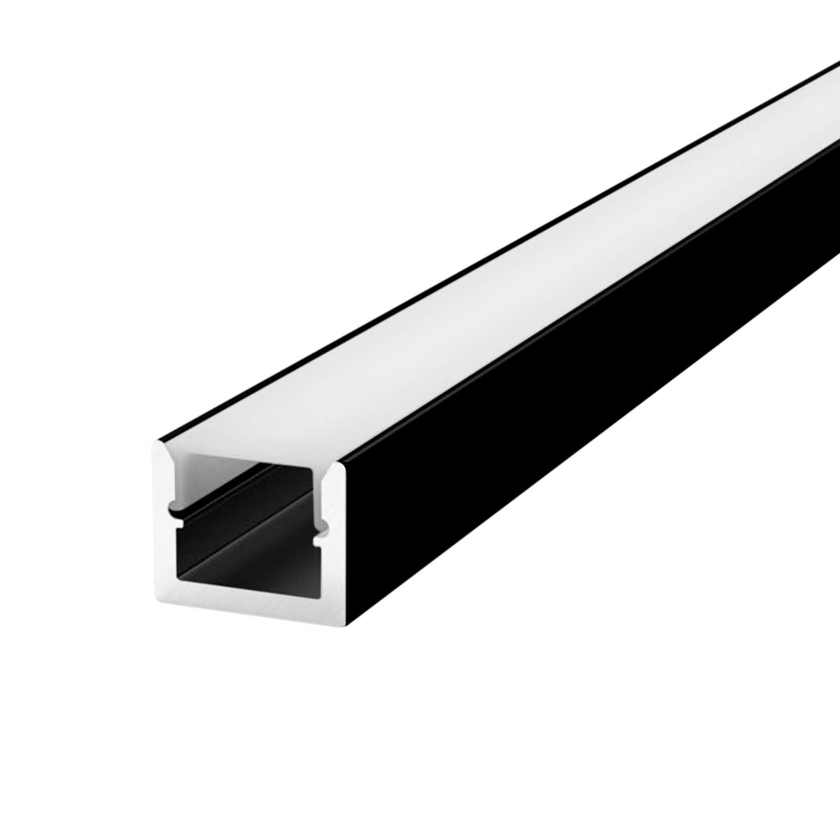 G.W.S. LED Black / 1M / 1 Surface Mounted LED Aluminium Profile 12.5x10mm (546)
