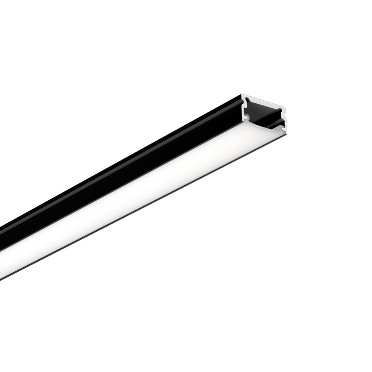 G.W.S. LED Black / 1M / 1 Surface Mounted LED Aluminium Profile 13.1x8mm (107-M1308)