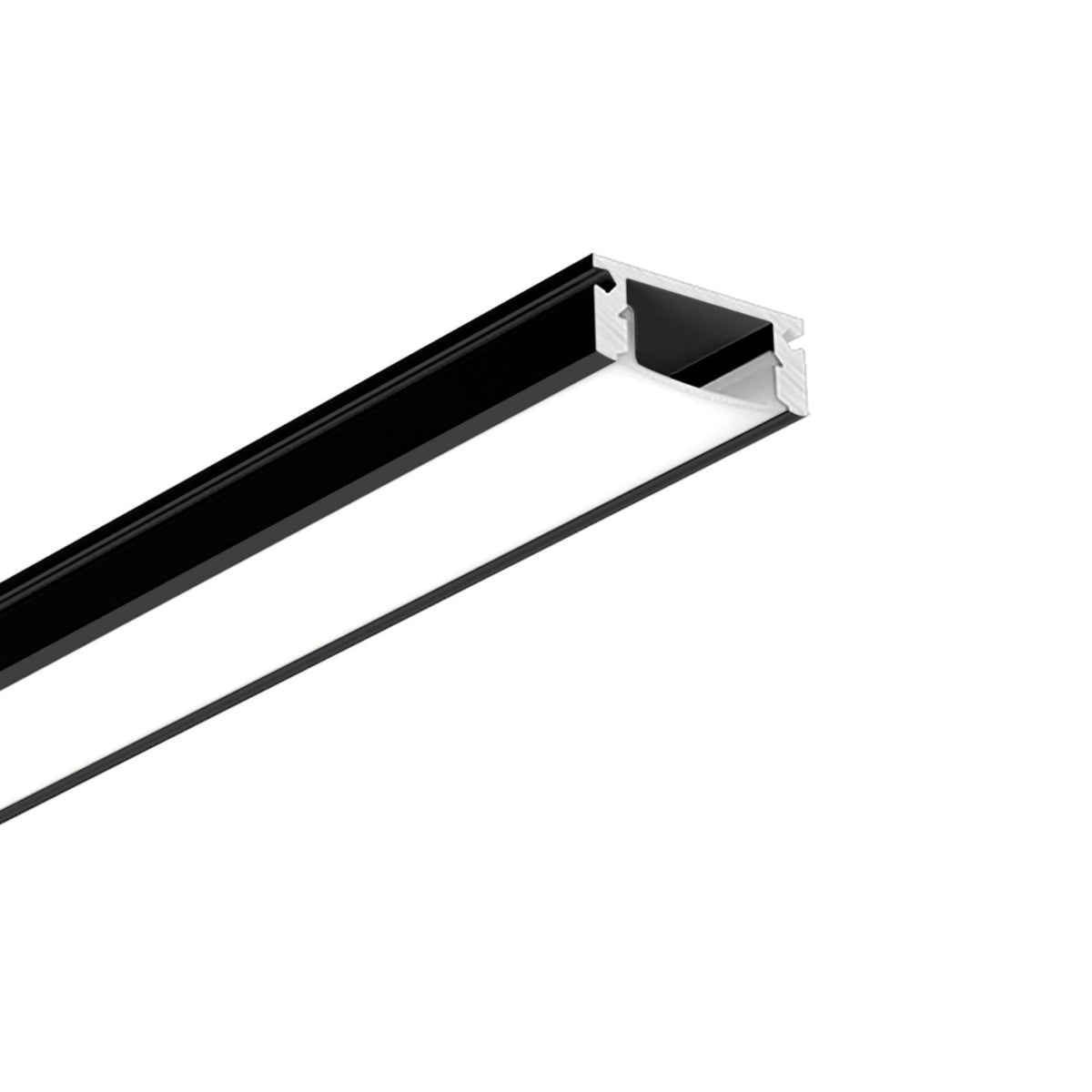 G.W.S. LED Black / 1M / 1 Surface Mounted LED Aluminium Profile 17.35x6.9mm (013-M1707)