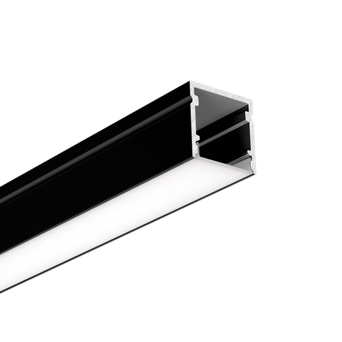 G.W.S. LED Black / 1M / 1 Surface Mounted LED Aluminium Profile 20x20mm (168-M2020)