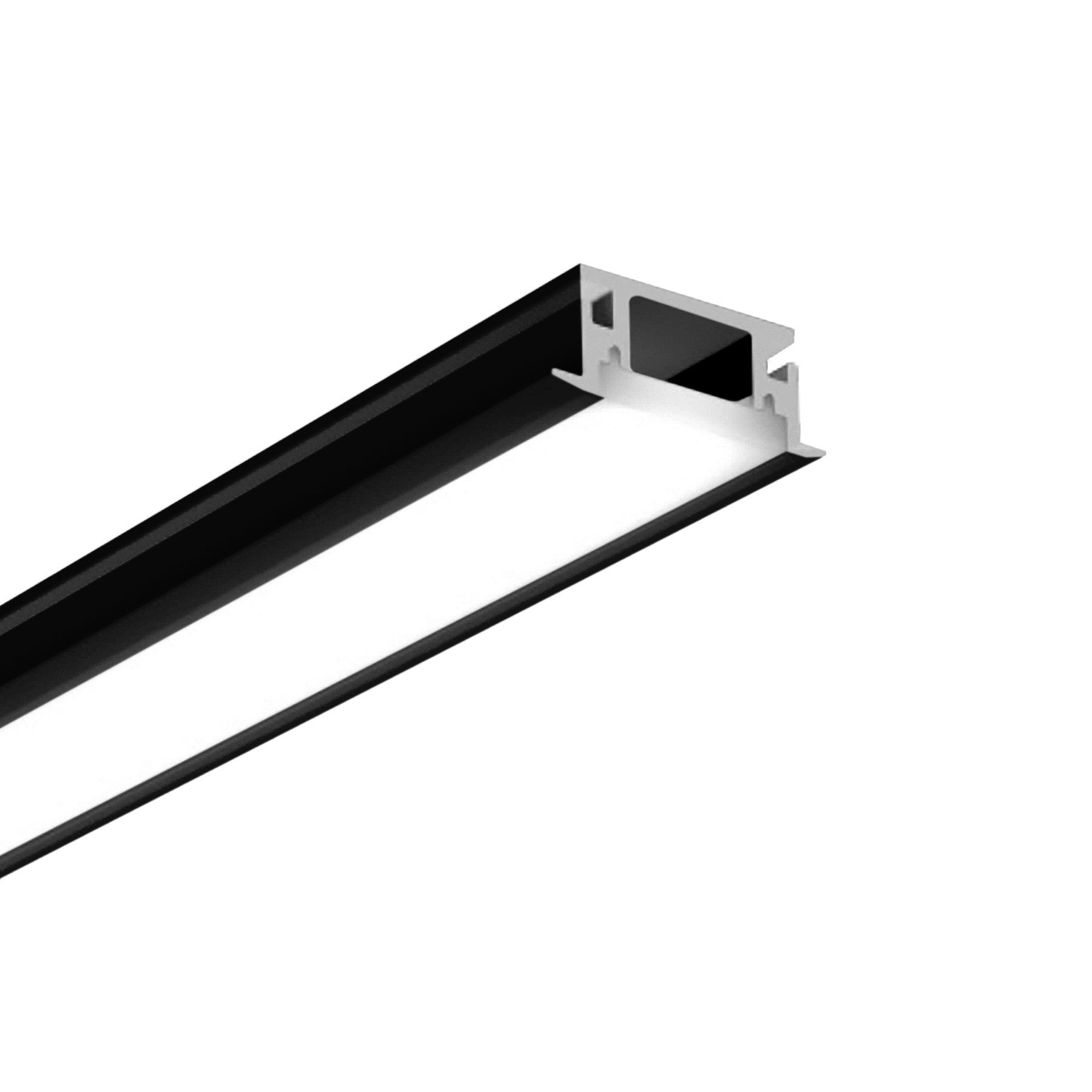 G.W.S. LED Black / 1M / 1 Waterproof Floor & Decking LED Aluminium Profile 27.3x11mm (077-D2711)