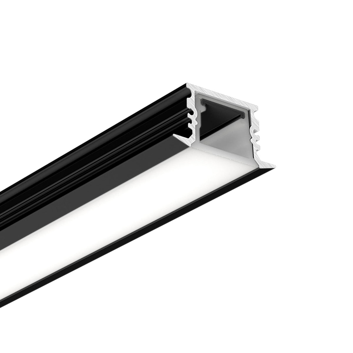 G.W.S. LED Black / 1M / 1 Waterproof Recessed LED Aluminium Profile 25x12.9mm (295-D2513)