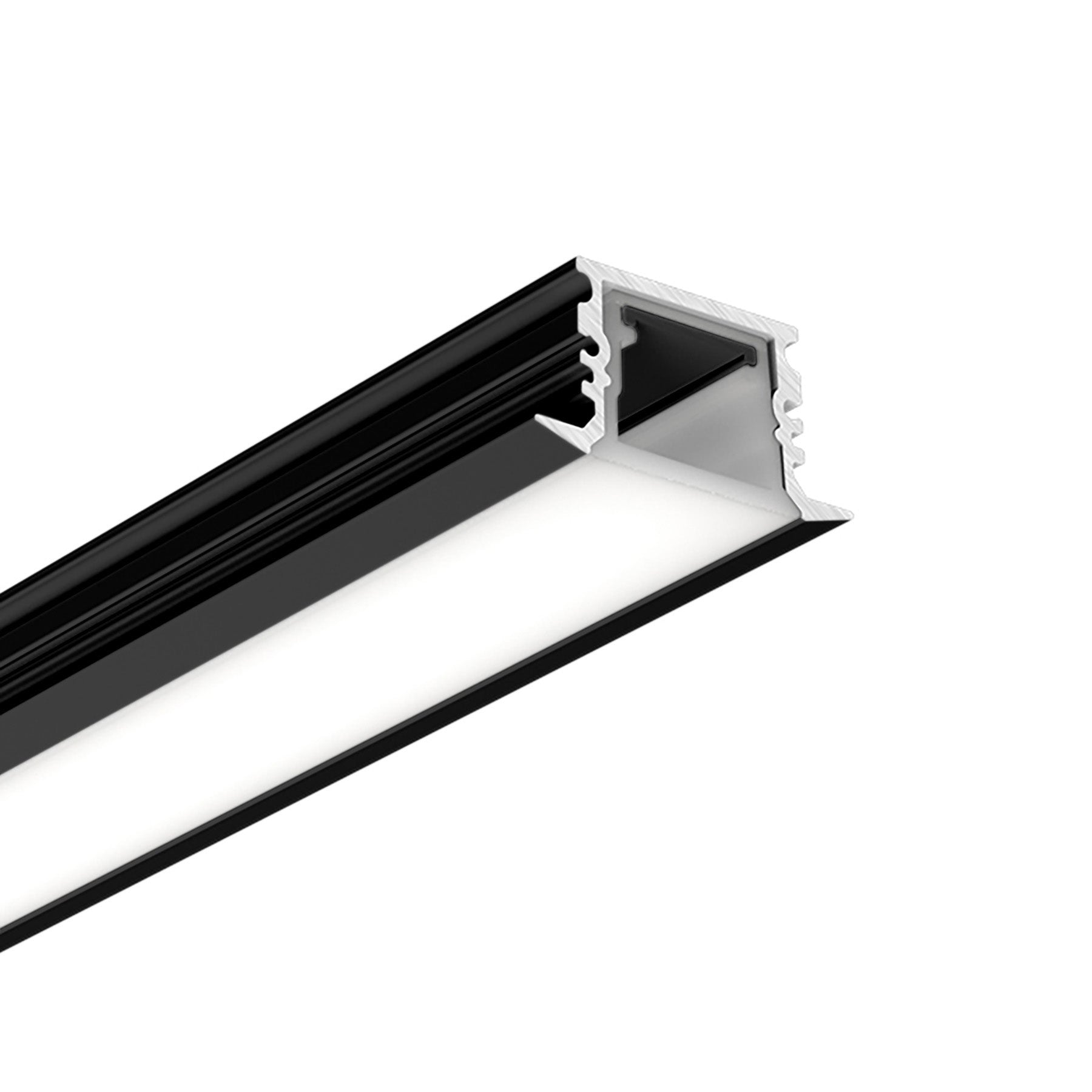 G.W.S. LED Black / 1M / 1 Waterproof Recessed LED Aluminium Profile 25x12.9mm (295-D2513)