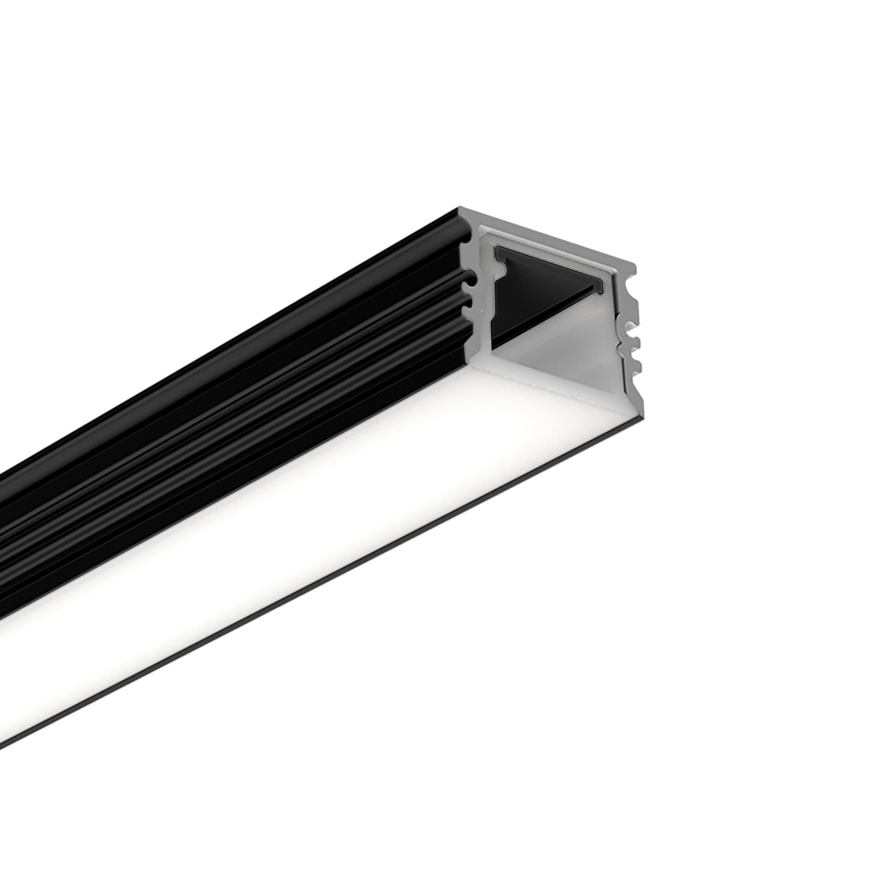 G.W.S. LED Black / 1M / 1 Waterproof Surface Mounted LED Aluminium Profile 17.5x12.9mm (296-D1713)
