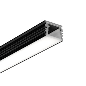 G.W.S. LED Black / 1M / 1 Waterproof Surface Mounted LED Aluminium Profile 17.5x12.9mm (296-D1713)