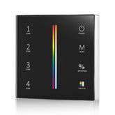 G.W.S. LED Black 4 Zone RGB+CCT 2.4GHz RF Touch Panel Remote Control (2*AAA Battery) T25
