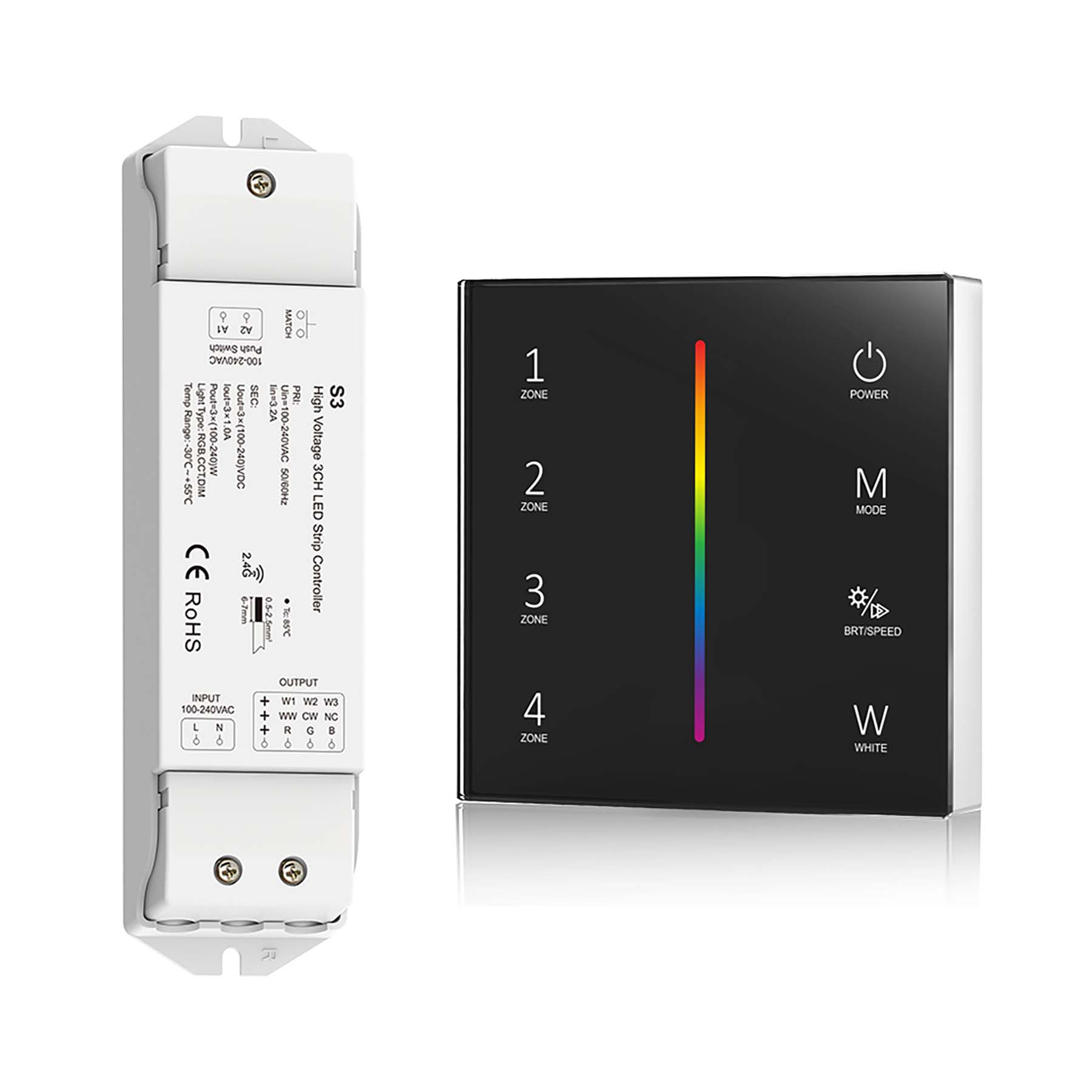 Led Light Strip Controller RGB RGBW LED Touch Switch Panel Controller ...