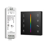G.W.S. LED Black LED 12-24V DC RGB/RGBW Controller V3 + 4 Zone Panel Remote Control 100-240V AC Input T14-1