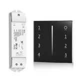 G.W.S. LED Black LED 12-48V DC Dimming Controller V1-L + 4 Zone Panel Remote Control 2*AAA Battery T21