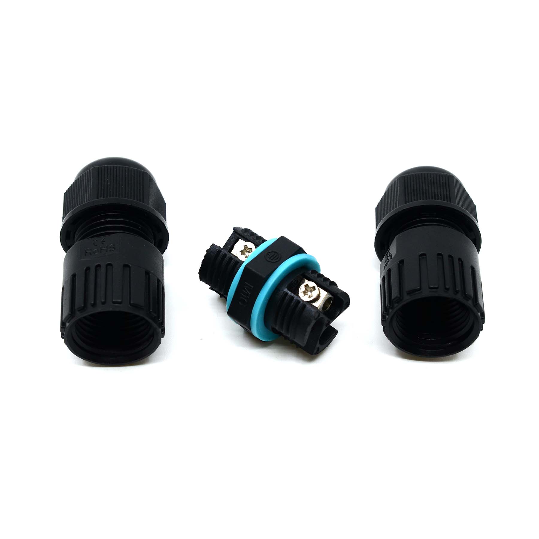 G.W.S. LED Cable Connector 3 Pole Waterproof Junction Box Cable Connector, Pack of 2