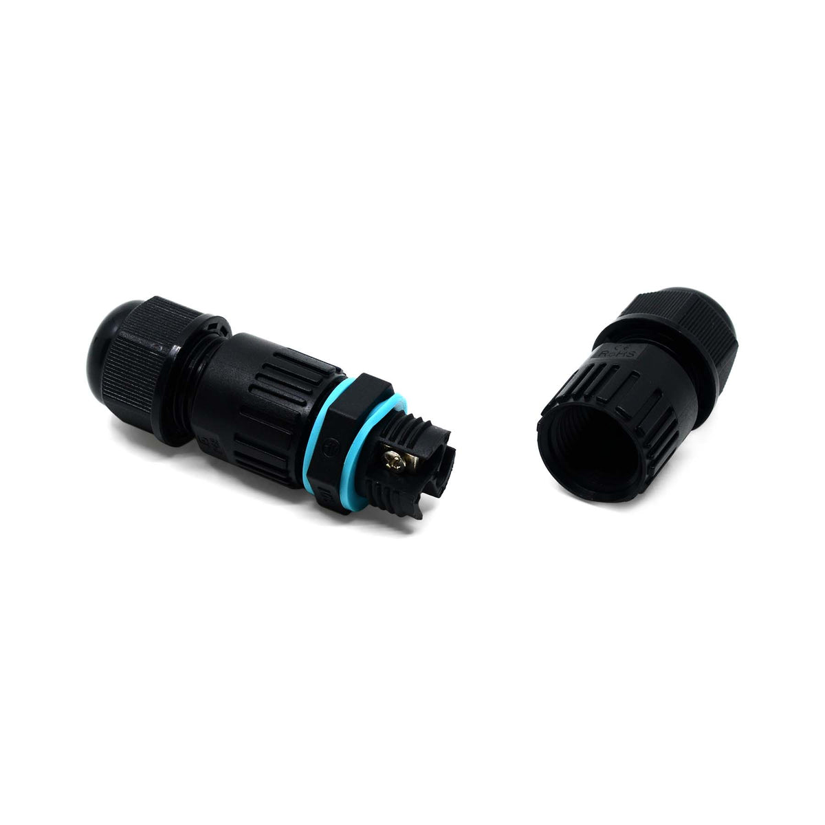 G.W.S. LED Cable Connector 3 Pole Waterproof Junction Box Cable Connector, Pack of 2