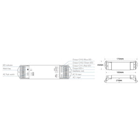 G.W.S. LED LED 100-240V AC Dimming/CCT/RGB Wifi Controller Tuya APP 2.4GHz RF S3(WT)