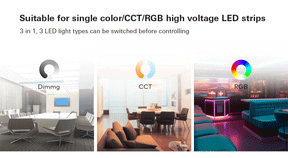 G.W.S. LED LED 100-240V AC Dimming/CCT/RGB Wifi Controller Tuya APP 2.4GHz RF S3(WT)