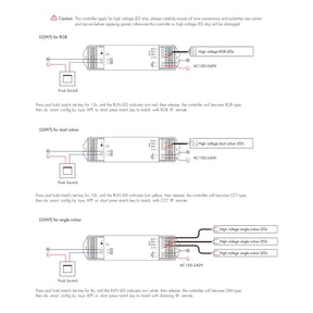 G.W.S. LED LED 100-240V AC Dimming/CCT/RGB Wifi Controller Tuya APP 2.4GHz RF S3(WT)