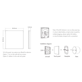 G.W.S. LED LED 12-24V DC CCT Controller V2 + 1 Zone Panel Remote Control 1*CR2032 Battery TW2