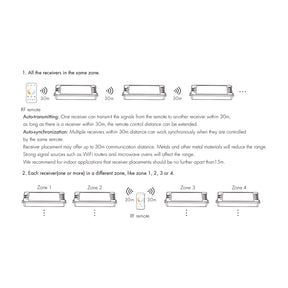 G.W.S. LED LED 12-24V DC CCT Controller V2 + 1 Zone Remote Control RT2