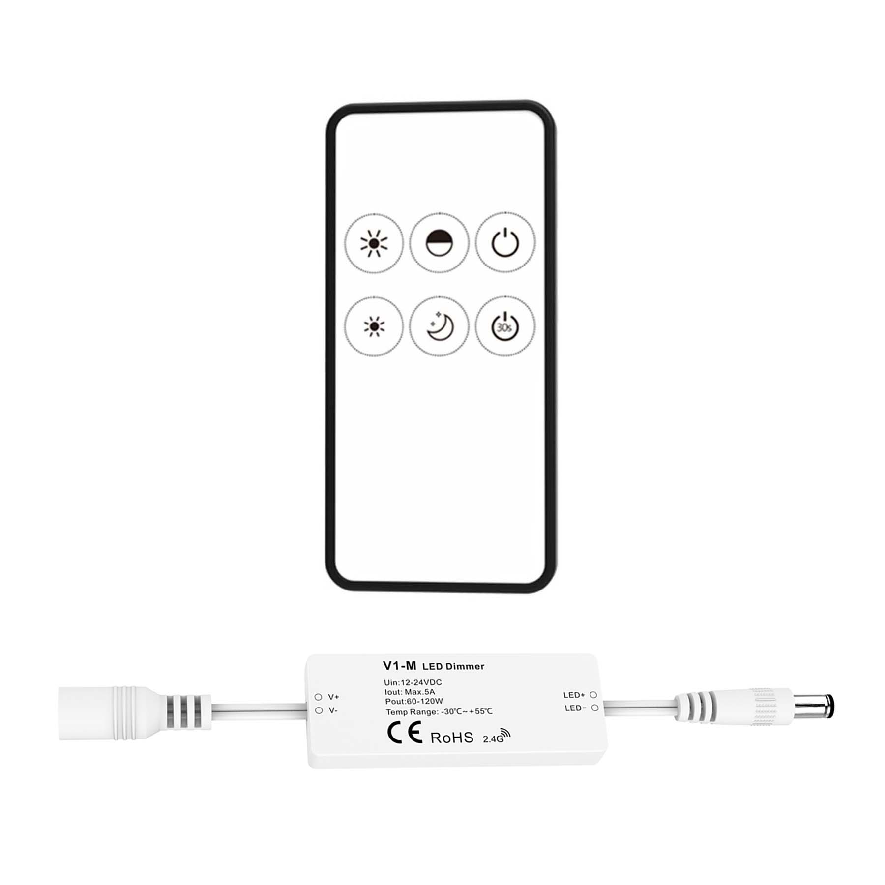 G.W.S. LED LED 12-24V DC Dimming Controller V1-M(D) + 1 Zone Remote Control RM1