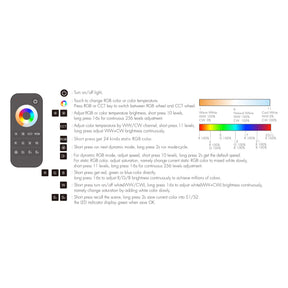 G.W.S. LED LED 12-24V DC RGB+CCT Controller V5-M + 1 Zone Remote Control RT5