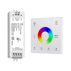 G.W.S. LED LED 12-24V DC RGB/RGBW Controller V3 + 1 Zone Panel Remote Control 1*CR2032 Battery TW4