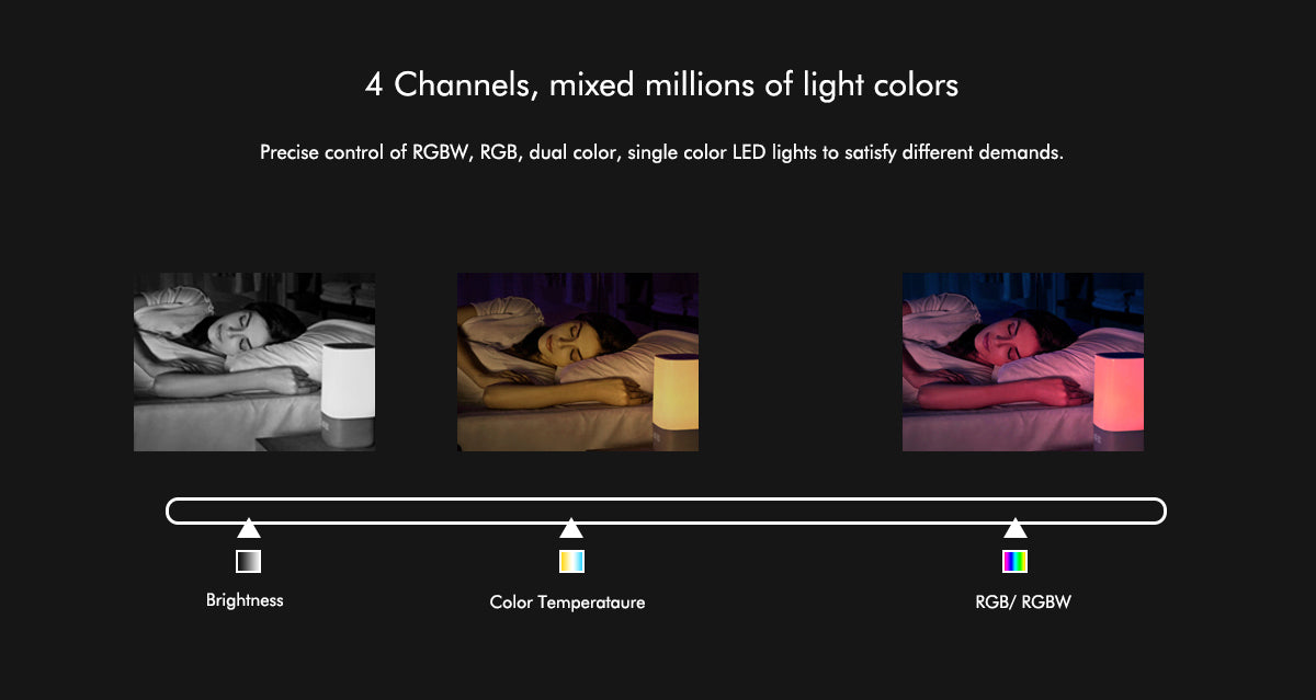 G.W.S. LED LED 12-24V DC RGB/RGBW Controller VP + 1 Zone Panel Remote Control 1*CR2032 Battery TW4