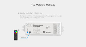 G.W.S. LED LED 12-24V DC RGB/RGBW Controller VP + 1 Zone Panel Remote Control 1*CR2032 Battery TW4