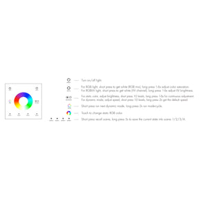 G.W.S. LED LED 12-24V DC RGB/RGBW Controller VP + 1 Zone Panel Remote Control 1*CR2032 Battery TW4